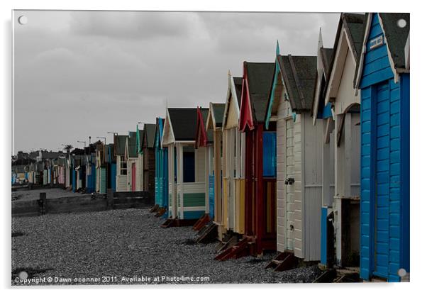 Southend on Sea Beach Huts Acrylic by Dawn O'Connor