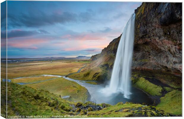 Seljalandsfoss waterfall in Iceland Canvas Print by Paulo Rocha