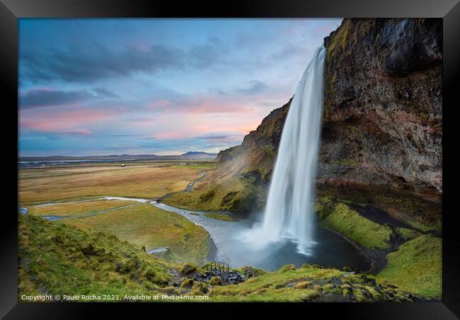 Seljalandsfoss waterfall in Iceland Framed Print by Paulo Rocha