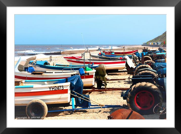 Cromer fishing boats ready to launch. Framed Mounted Print by john hill