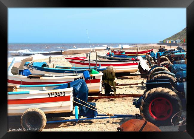 Cromer fishing boats ready to launch. Framed Print by john hill