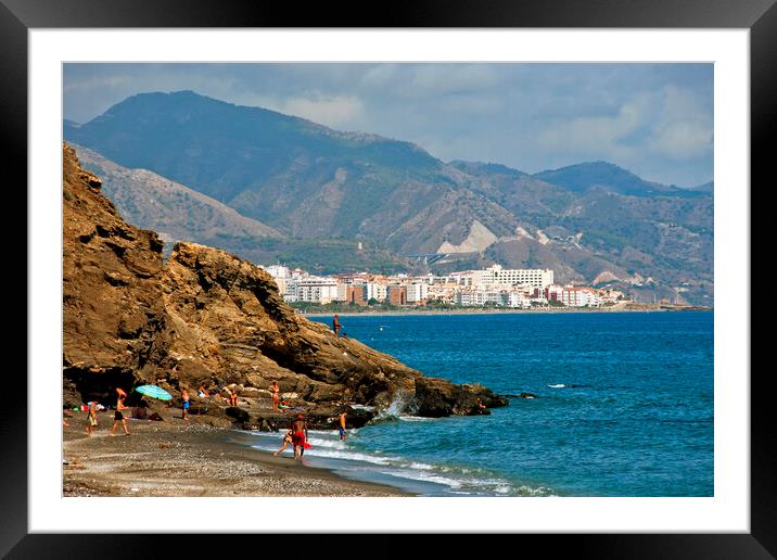 Penoncillo Beach Torrox Costa Nerja Spain Framed Mounted Print by Andy Evans Photos