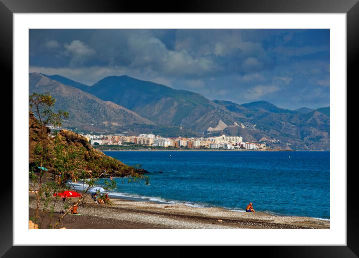 Penoncillo Beach Torrox Costa Nerja Spain Framed Mounted Print by Andy Evans Photos