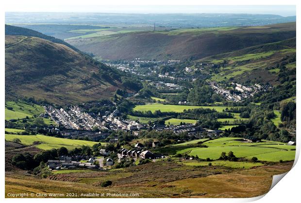 Price Town and Ogmore Vale Greater Ogmore Valley B Print by Chris Warren