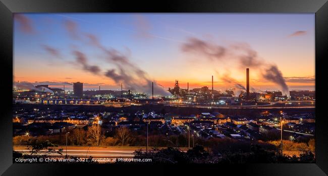 Overview of Port Talbot Steel Works Swansea Wales Framed Print by Chris Warren