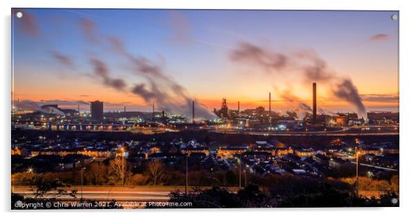 Overview of Port Talbot Steel Works Swansea Wales Acrylic by Chris Warren