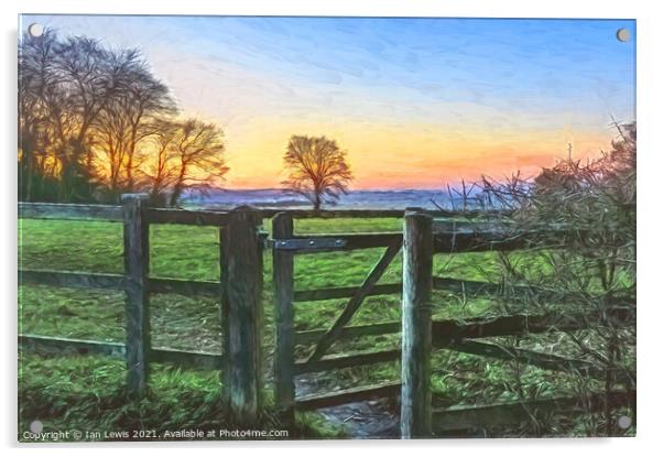 Gateway To A Winter Sunset Acrylic by Ian Lewis