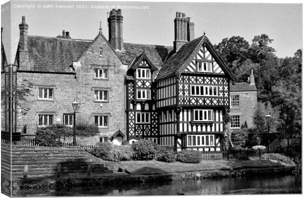 packet house worsley bridgewater canal monochrome Canvas Print by keith hannant