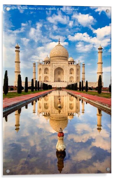 Taj Mahal, Agra India Acrylic by Navin Mistry