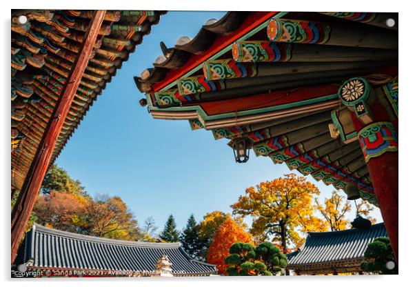 Autumn of Silleuksa Temple Acrylic by Sanga Park