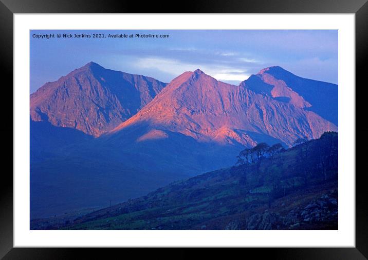 Part of the Snowdon Horseshoe Snowdon on the Left Framed Mounted Print by Nick Jenkins