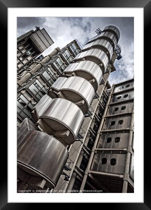 Lloyds building in London, modern architecture Framed Mounted Print by Delphimages Art