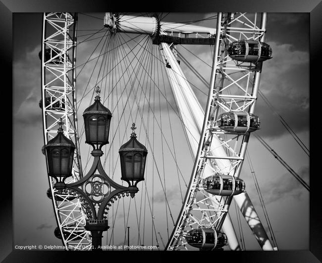 The London eye in London UK Framed Print by Delphimages Art