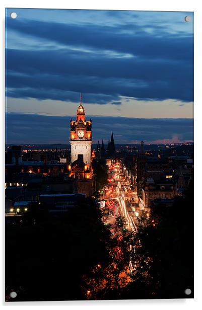 Edinburgh at Night Acrylic by Keith Thorburn EFIAP/b