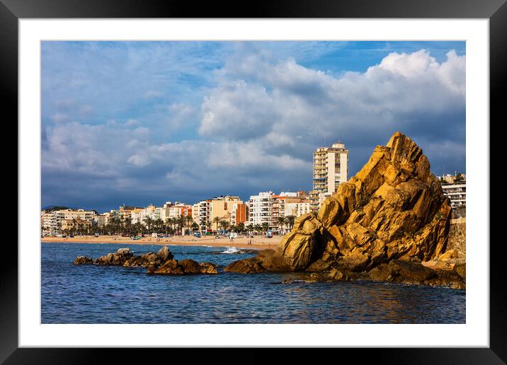 Lloret de Mar Sea Town Skyline Framed Mounted Print by Artur Bogacki