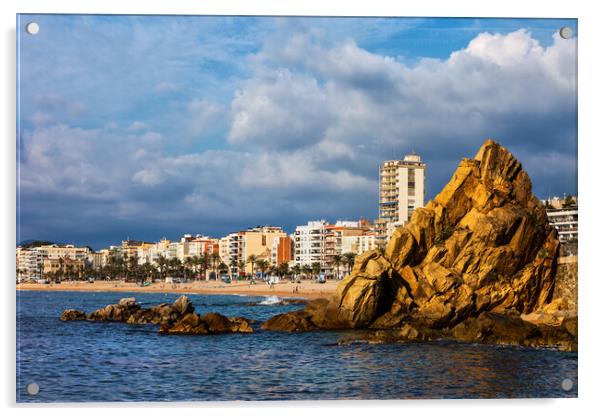 Lloret de Mar Sea Town Skyline Acrylic by Artur Bogacki