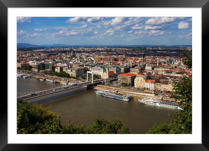 City Of Budapest From Above Framed Mounted Print by Artur Bogacki