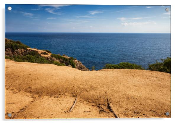 Cliff Top Terrace at Mediterranean Sea in Spain Acrylic by Artur Bogacki