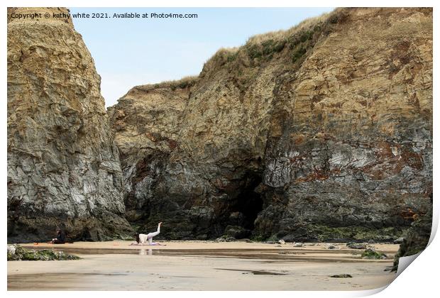Hayle Beach, Cornwall,Cornish yoga and meditation Print by kathy white