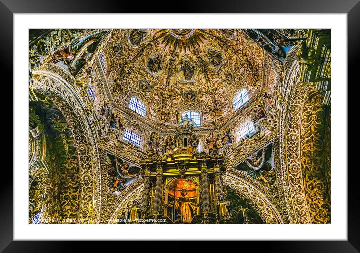 Templo Santa Domingo Church Chapel Rosary Puebla Mexico Framed Mounted Print by William Perry