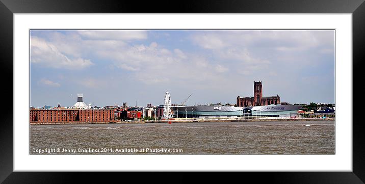Liverpool Waterfront from the river Framed Mounted Print by Jenny Challinor