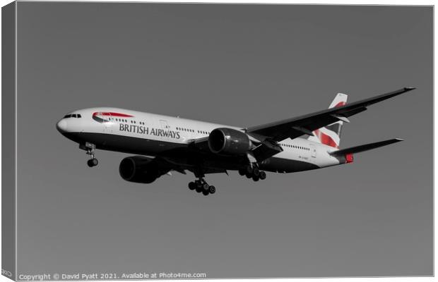 British Airways Boeing 777-236         Canvas Print by David Pyatt