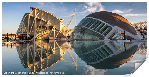 Reflections at the City of Arts and Sciences Print by Jim Monk