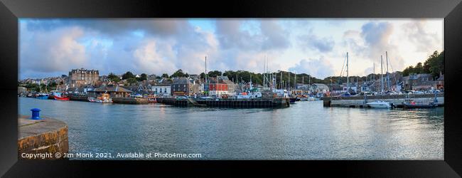 Padstow Harbour Panorama Framed Print by Jim Monk