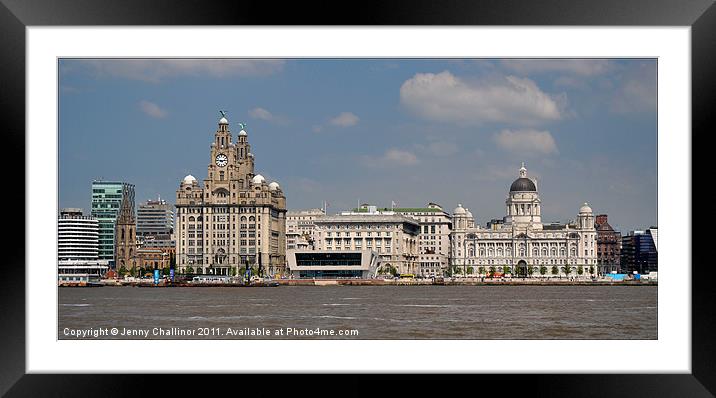 Liverpool Skyline Framed Mounted Print by Jenny Challinor