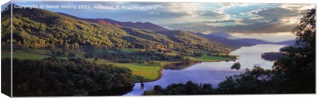 The Queens View, Loch Tummel, near Pitlochry, Perthshire, Scotland Canvas Print by Navin Mistry