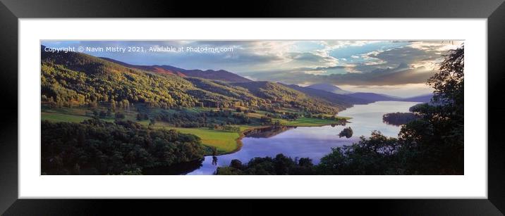 The Queens View, Loch Tummel, near Pitlochry, Perthshire, Scotland Framed Mounted Print by Navin Mistry