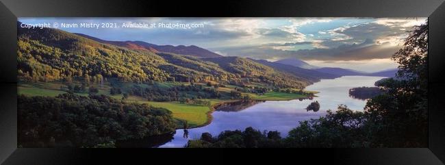 The Queens View, Loch Tummel, near Pitlochry, Perthshire, Scotland Framed Print by Navin Mistry