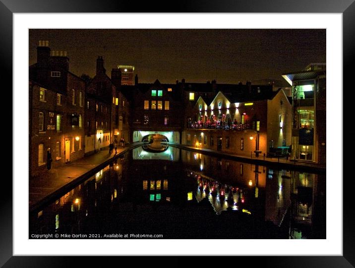 Gas Street Basin Reflections of Birmingham Canal Framed Mounted Print by Mike Gorton
