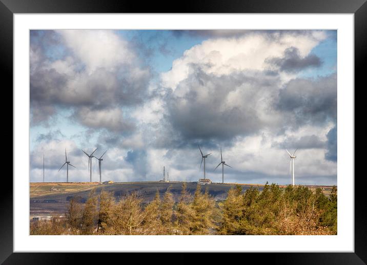 Denholme Wind Farm Nr Ogden Water, Yorkshire Framed Mounted Print by Glen Allen