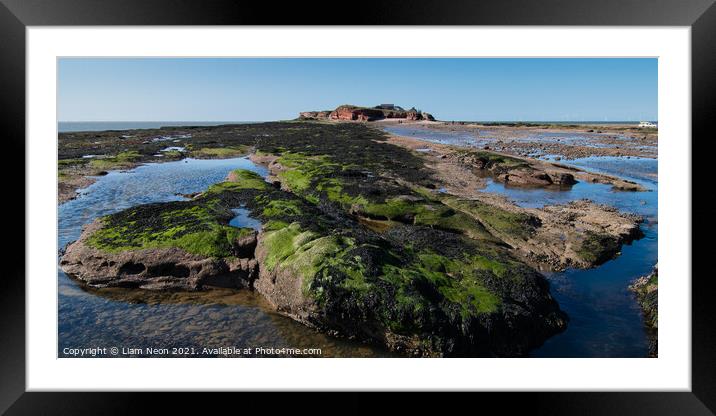 Hilbre Island Rock Pools Framed Mounted Print by Liam Neon