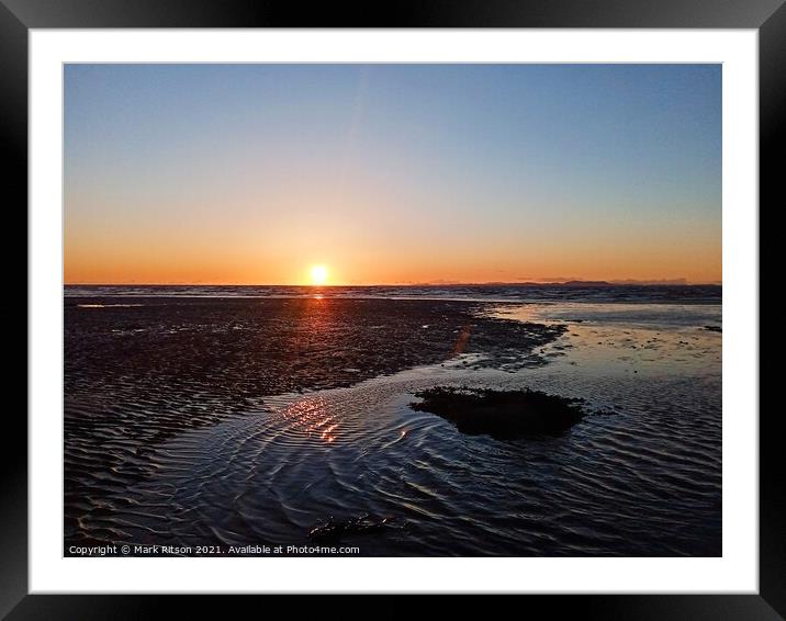Sunset over the Solway Estuary  Framed Mounted Print by Mark Ritson