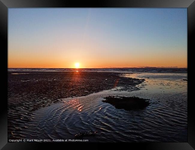 Sunset over the Solway Estuary  Framed Print by Mark Ritson