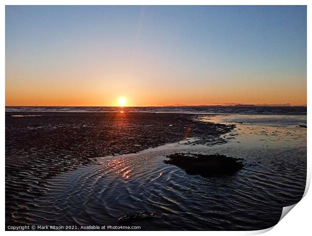 Sunset over the Solway Estuary  Print by Mark Ritson