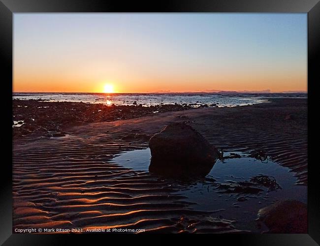 Low Tide Sunset Framed Print by Mark Ritson