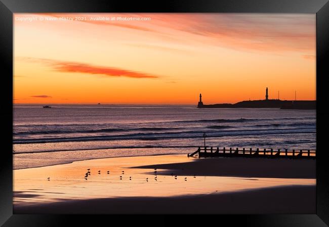 Aberdeen Beach Sunrise Framed Print by Navin Mistry
