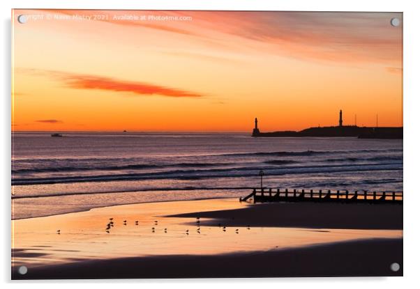 Aberdeen Beach Sunrise Acrylic by Navin Mistry