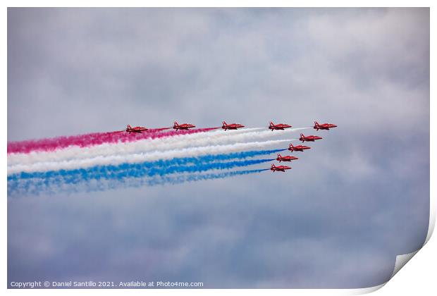 Red Arrows, Wales National Airshow Print by Dan Santillo