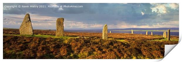 Ring of Brodgar, Orkney, Scotland Panoramic Print by Navin Mistry