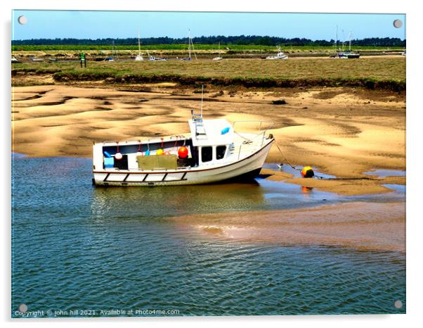 Beached at Wells Next The Sea in Norfolk. Acrylic by john hill
