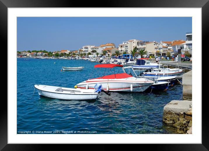 Rogoznica Village Harbour Croatia Framed Mounted Print by Diana Mower