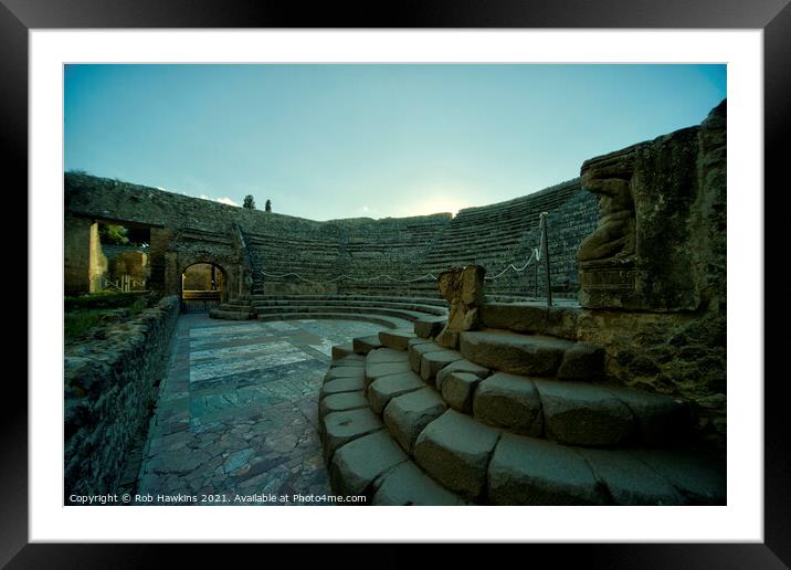 Pompeii Theatre  Framed Mounted Print by Rob Hawkins