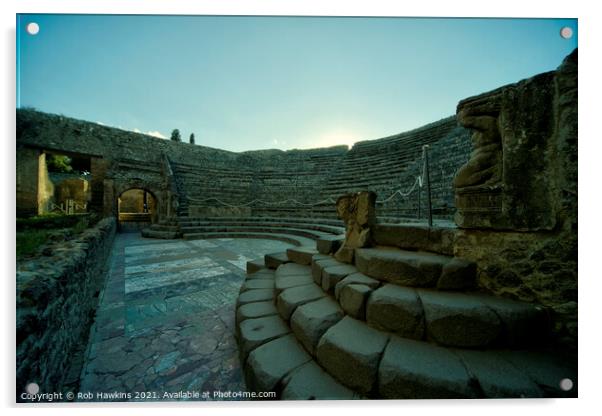 Pompeii Theatre  Acrylic by Rob Hawkins