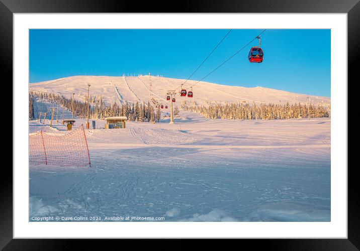 Cable Car Ski Lift, Yllas, Finland Framed Mounted Print by Dave Collins