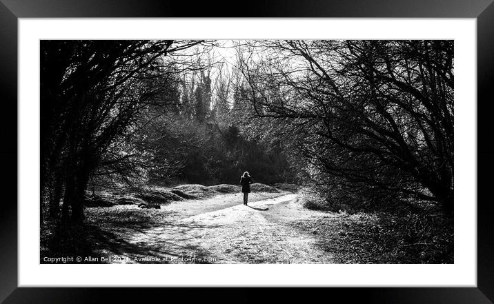 Winter Walk in Park Framed Mounted Print by Allan Bell