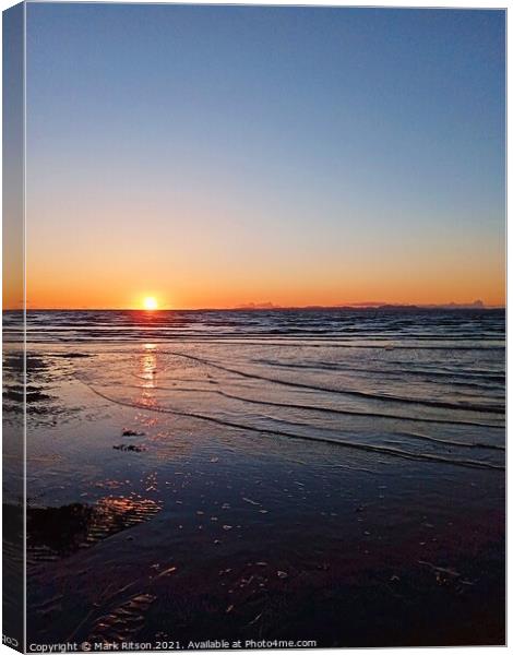 Blue Reflective Sunset  Canvas Print by Mark Ritson
